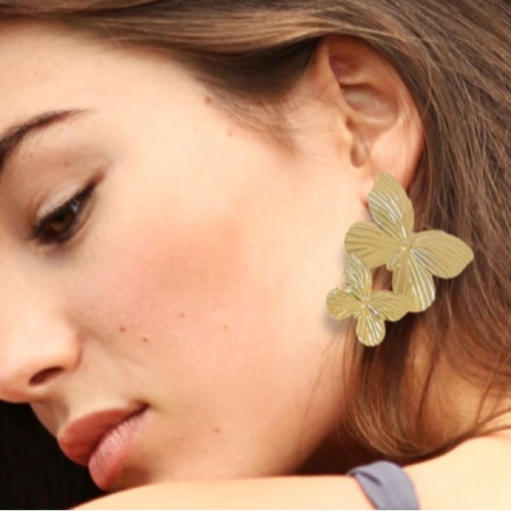 Butterflies gold- filled studs earrings